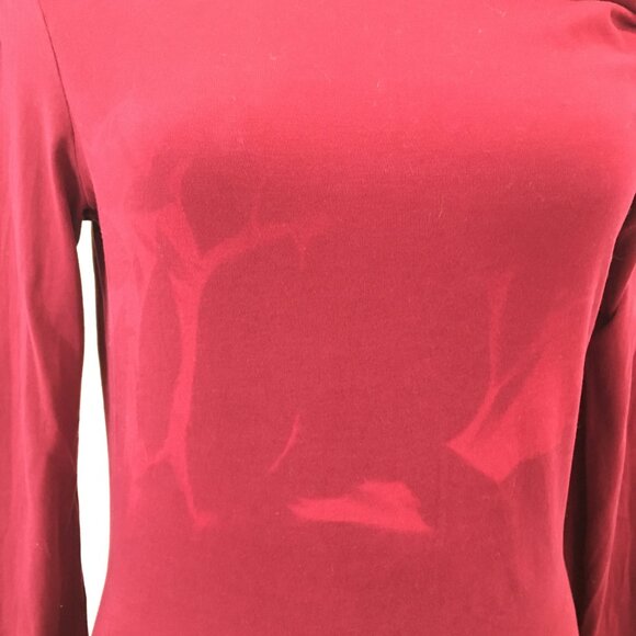 JAMES PERSE Dark Red/Burgundy Off Shoulder Long Sleeve Shirt - Picture 6 of 7